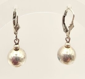 Sterling Silver Ball Drop Dangle Earrings 3 G