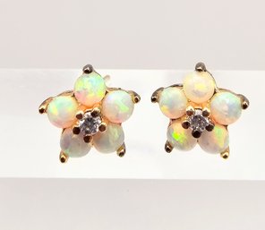 Ross Simons Opal Gold Over Sterling Silver Earrings 1.7 G