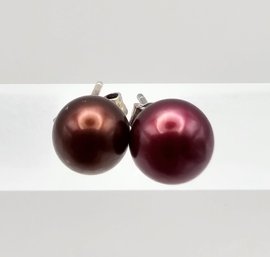 Pearl Sterling Silver Earrings 1 G