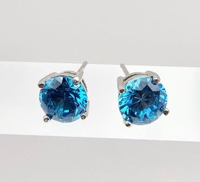 FAS Rhinestone Sterling Silver Earrings 1.4 G