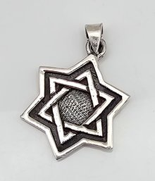 Sterling Silver Star Of David Pendant 6.1 G