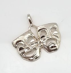 Sterling Silver Drama Masks Pendant 1.7 G