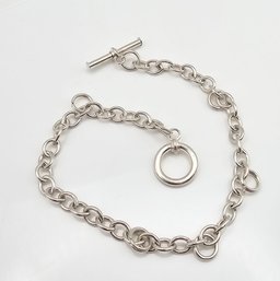 Sterling Silver Toggle Charm Bracelet 7.9 G