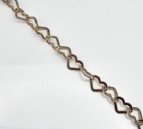 Sterling Silver Heart Bracelet 5.5 G