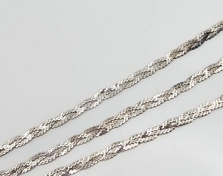 ISC Sterling Silver Braided S Chain Necklace 7.6 G