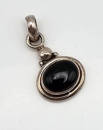 Onyx Jet Sterling Silver Pendant 3.2 G