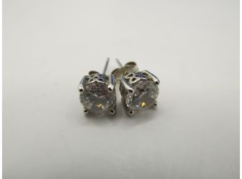 Sterling Rhinestone Stud Earrings 2.12g