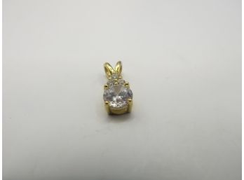 Sterling Pendant With Clear Rhinestones .73g