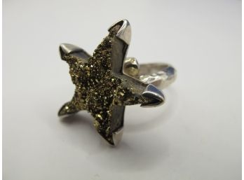 STARBORN Sterling Ring With Large Pyrite Star 11.06g  Size 7.5