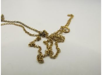 Gold Colored Sterling Chain With Key Pendant 1.39g