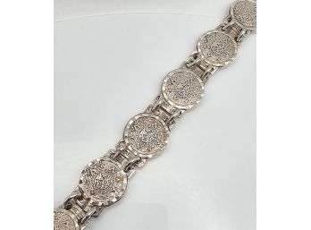 Mexico Taxco Sterling Silver Aztec/Myan Style Bracelet 29.4 G