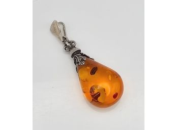Amber Sterling Silver Pendant 5.2 G