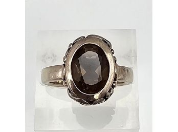 Silpada Smoky Quartz Sterling Silver Cocktail Ring Size 6.75 7.4 G