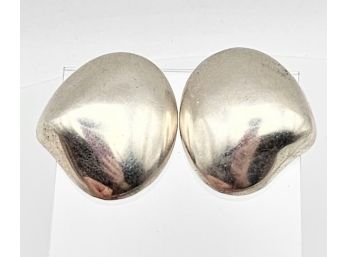 Mexico Taxco Sterling Silver Hollow Form Earrings 11.6 G
