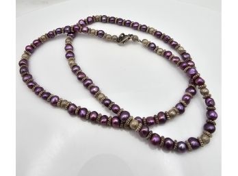 Pearl Sterling Silver Necklace 32.3 G