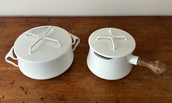 Vintage DANSK Kobenstyle White Saucepan & Stock Pot Lot