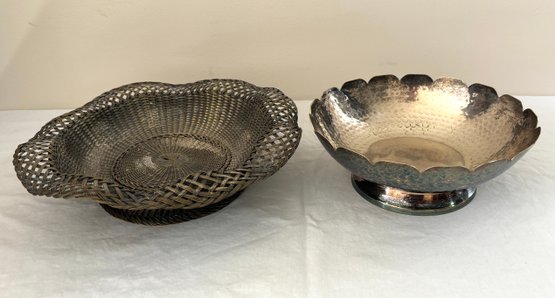 2 Vintage Silver Plated Serving Bowls