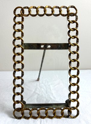 Antique Victorian Brass Chain Link Photo Frame #1