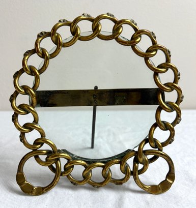Antique Victorian Brass Chain Links Photo Frame #5