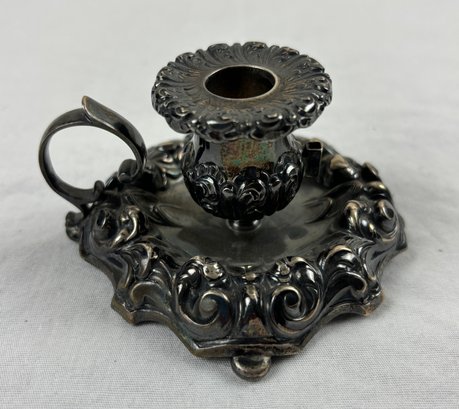 Theodore B. Starr 1895 Sterling Silver Chamber Stick Candle Holder