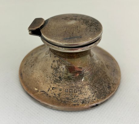 Antique 1909 Miller Bros British Sterling Silver Inkwell