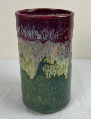 Vintage Bill Lee Studio Pottery Drip Glaze Vase