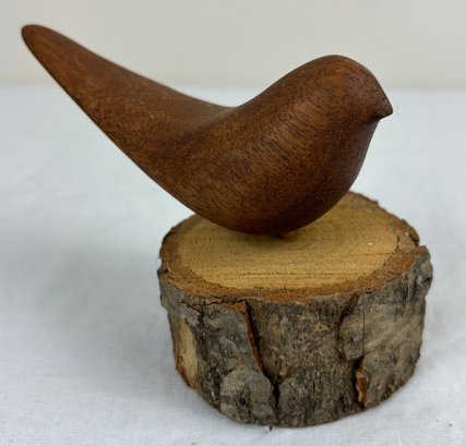 Vintage Mid Century Carved Teak Wood Bird Sculpture
