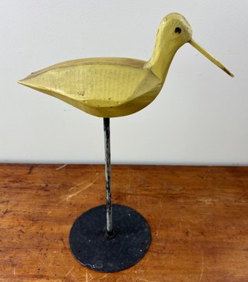 Vintage Folk Art Carved Wood Seagull Shore Bird Sculpture
