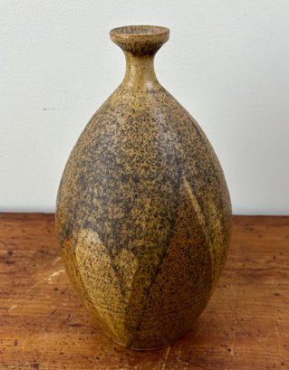 Signed 'Gold' Vintage American Stoneware Pottery Vase