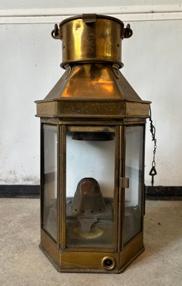 Antique Bullpitt & Sons Brass Ship Lantern Lamp
