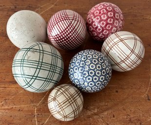 Antique Scottish Victorian Ceramic Carpet Balls Lot #1