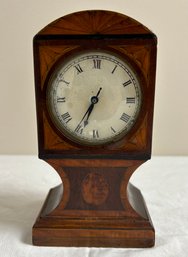 Antique Inlaid Wood Desk Small Mantel Clock