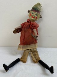 Antique French Bisque Head Clown Music Toy Doll