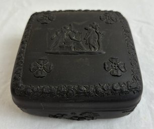 Vintage Wedgwood Black Basalt Jasperware Trinket Box