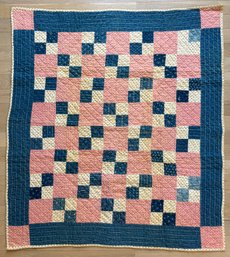 Antique Handmade Child's Patchwork Quilt #3