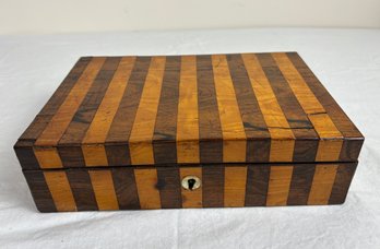 Antique English Wood Letter Writing Box Inlay Parquetry