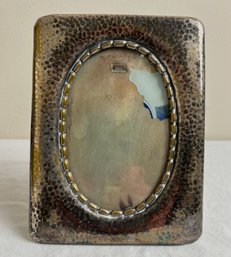 Antique Silver Plated Hammered Photo Frame