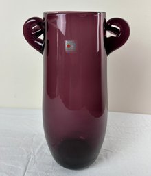 Vintage Large Blenko Art Glass Vase Rare #9215