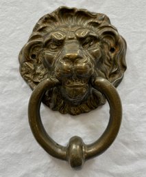 Vintage Large Heavy Brass Lion Head Door Knocker