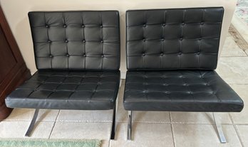 Vintage Pair Of Mies Van Der Rohe Knoll Barcelona Chairs