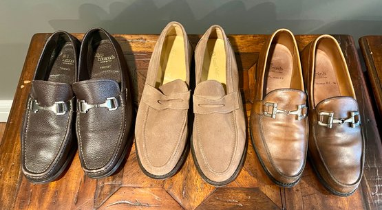 Lot Of High End Mens Leather And Suede Shoes Loafers Two Allen Edmonds And One Samuel Windsor