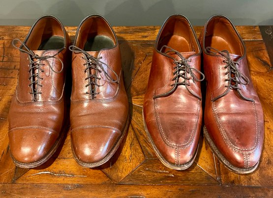 Two Pair Of Brown Leather Allen Edmonds Dress Shoes Brogues For The Discerning Executive 10.5