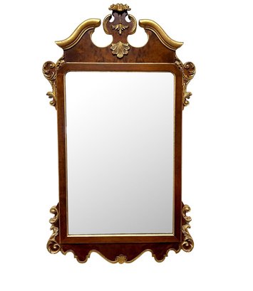 Elegant And Coveted Real LaBarge Carved Walnut And Giltwood Mirror