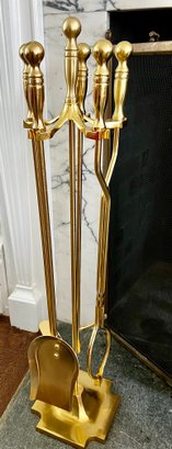Perfect New Brass Fireplace Tools Complete A Great Gift!