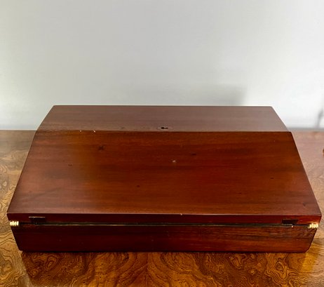Rare Antique Traveling Mahogany Lap Desk Box