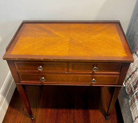 Antique Two Drawer Mahogany Table Needs TLC But Has Potential