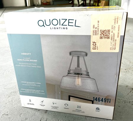 Quoizel New In Box Semi Flush Mount Ceiling Pendant Light Fixture