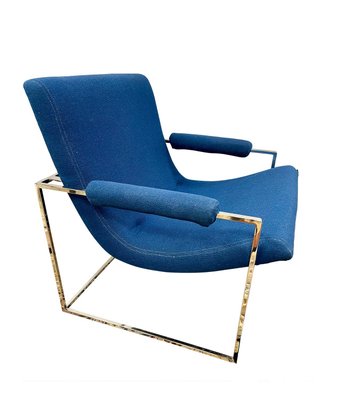 Iconic Mid Century Modern Classic Milo Baughman Thin Line Chrome Scoop Lounge Chair