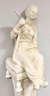 Tall White Porcelain Chinoiserie Statue Of A Woman, Stamped Made In Italy 70' Tall