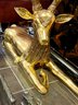 Magnificent Large Hollywood Regency Solid Brass Reindeer Deer Statue Sculpture 25' Tall!